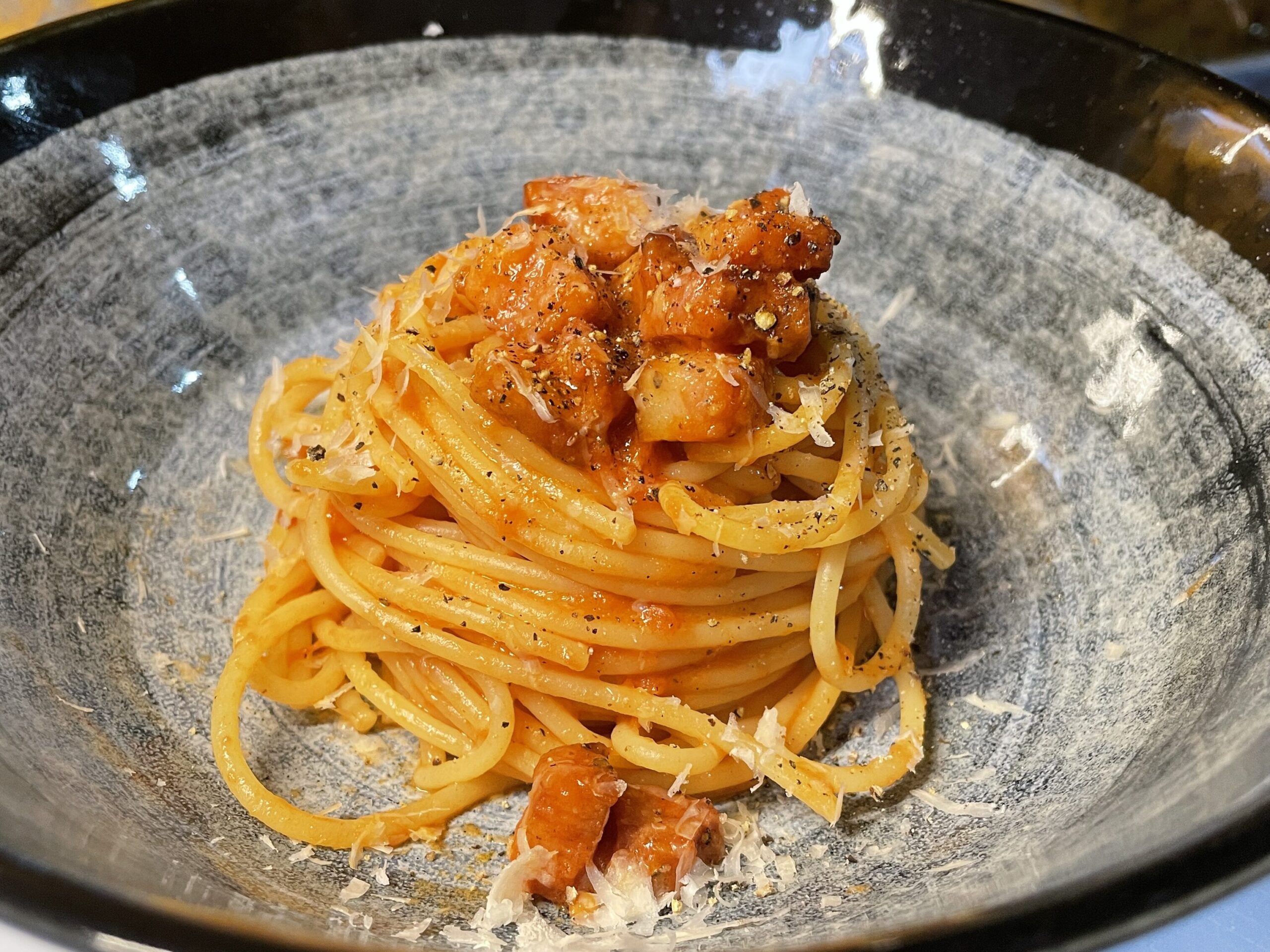 Amatriciana met spaghetti